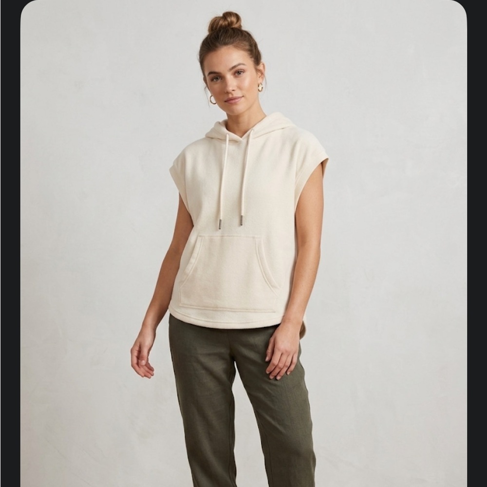 Noisy May Cream Drawstring Hoodie Top
